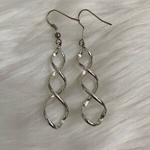 Silver-tone twist earrings